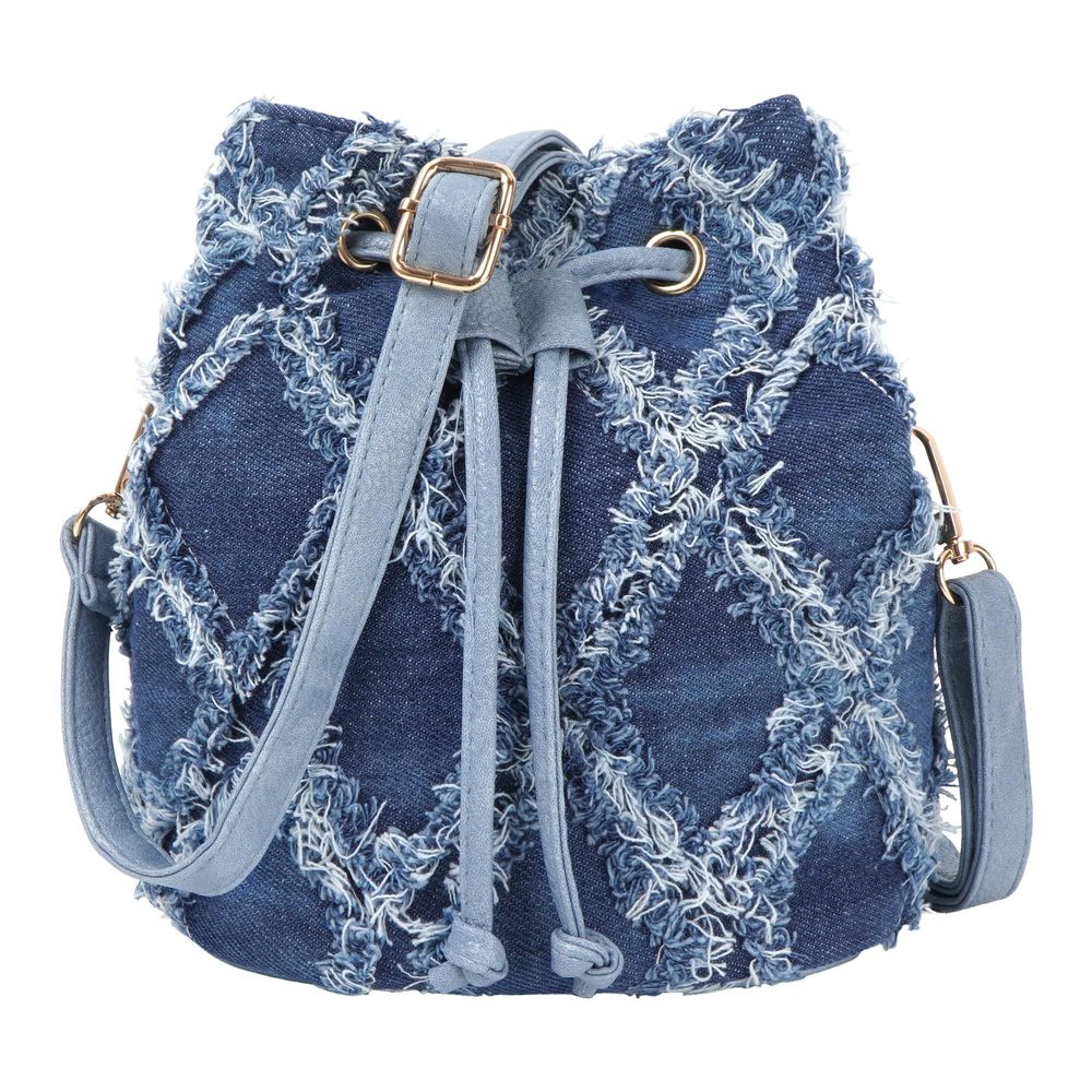 Denim Purse Handbag Jean Bucket Drawstring Crossbody Bag Quilted Uwu T_T